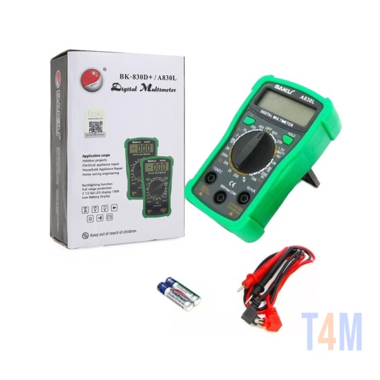 Multímetro Digital Manual Baku BK-A830L Testador de Resistência